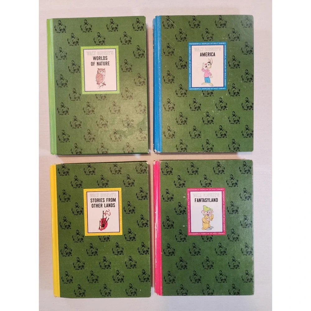 The Wonderful Worlds of Walt Disney 4 Volume Book Set 1965 Golden Press